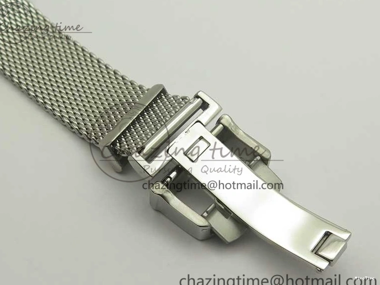 MIROTIME 0327 Breathable Portofino IW356501 SS V3 MK 1:1 Best Edition White Dial Gold Markers On SS Mesh Bracelet MIYOTA 7197